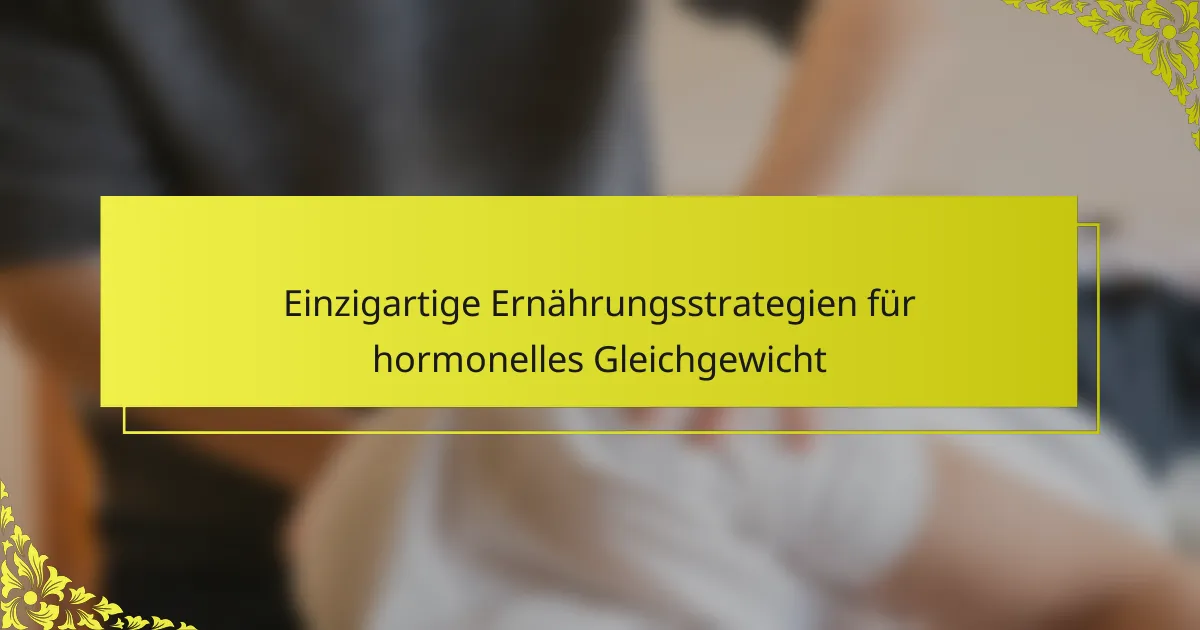 Einzigartige Ernährungsstrategien für hormonelles Gleichgewicht