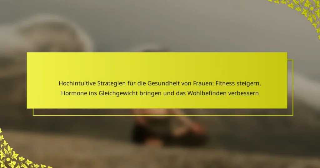 Hochintuitive Strategien für die Gesundheit von Frauen: Fitness steigern, Hormone ins Gleichgewicht bringen und das Wohlbefinden verbessern