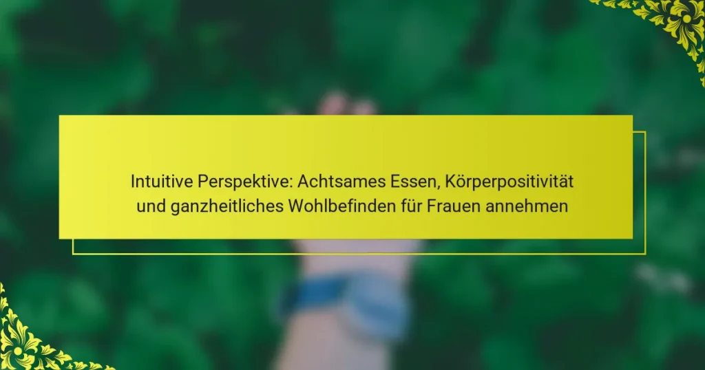 Intuitive Perspektive: Achtsames Essen, Körperpositivität und ganzheitliches Wohlbefinden für Frauen annehmen
