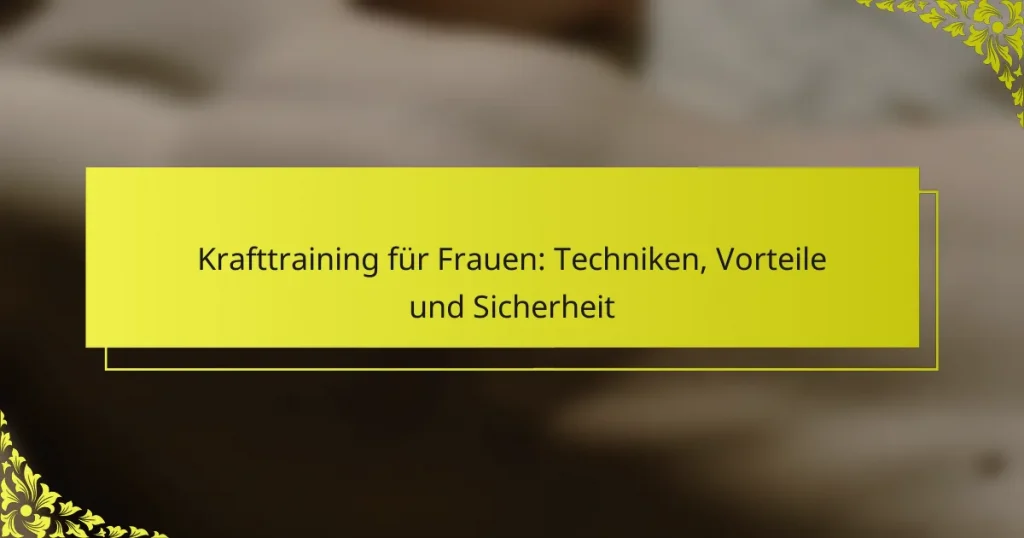 Krafttraining für Frauen: Techniken, Vorteile und Sicherheit