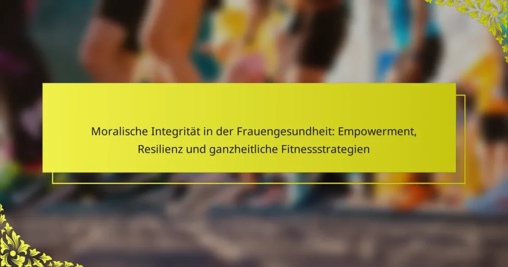 Moralische Integrität in der Frauengesundheit: Empowerment, Resilienz und ganzheitliche Fitnessstrategien