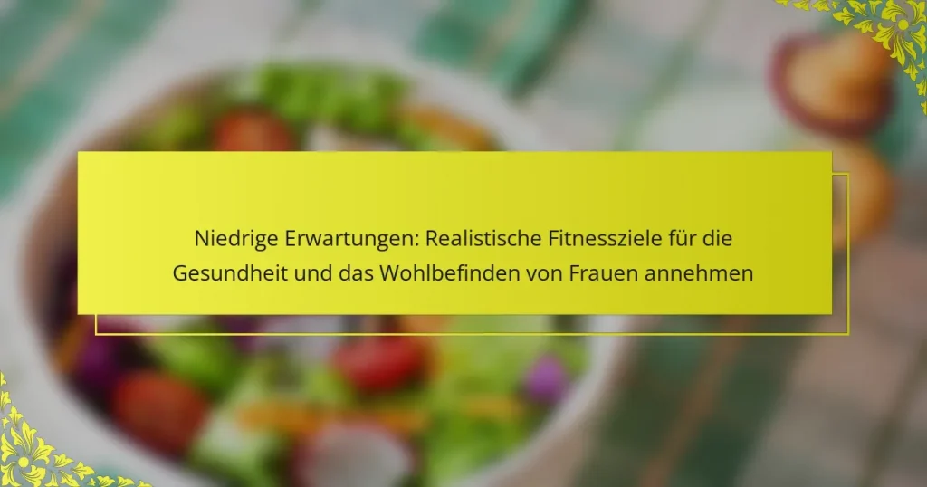 Niedrige Erwartungen: Realistische Fitnessziele für die Gesundheit und das Wohlbefinden von Frauen annehmen
