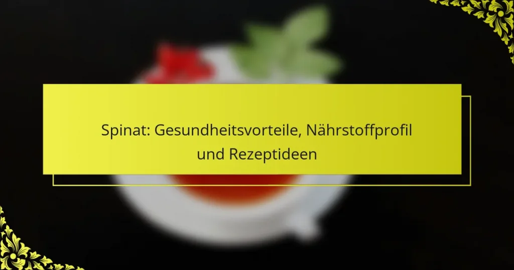 Spinat: Gesundheitsvorteile, Nährstoffprofil und Rezeptideen