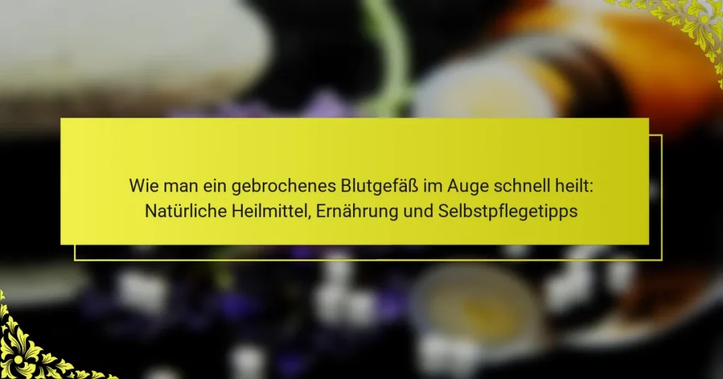 Wie man ein gebrochenes Blutgefäß im Auge schnell heilt: Natürliche Heilmittel, Ernährung und Selbstpflegetipps