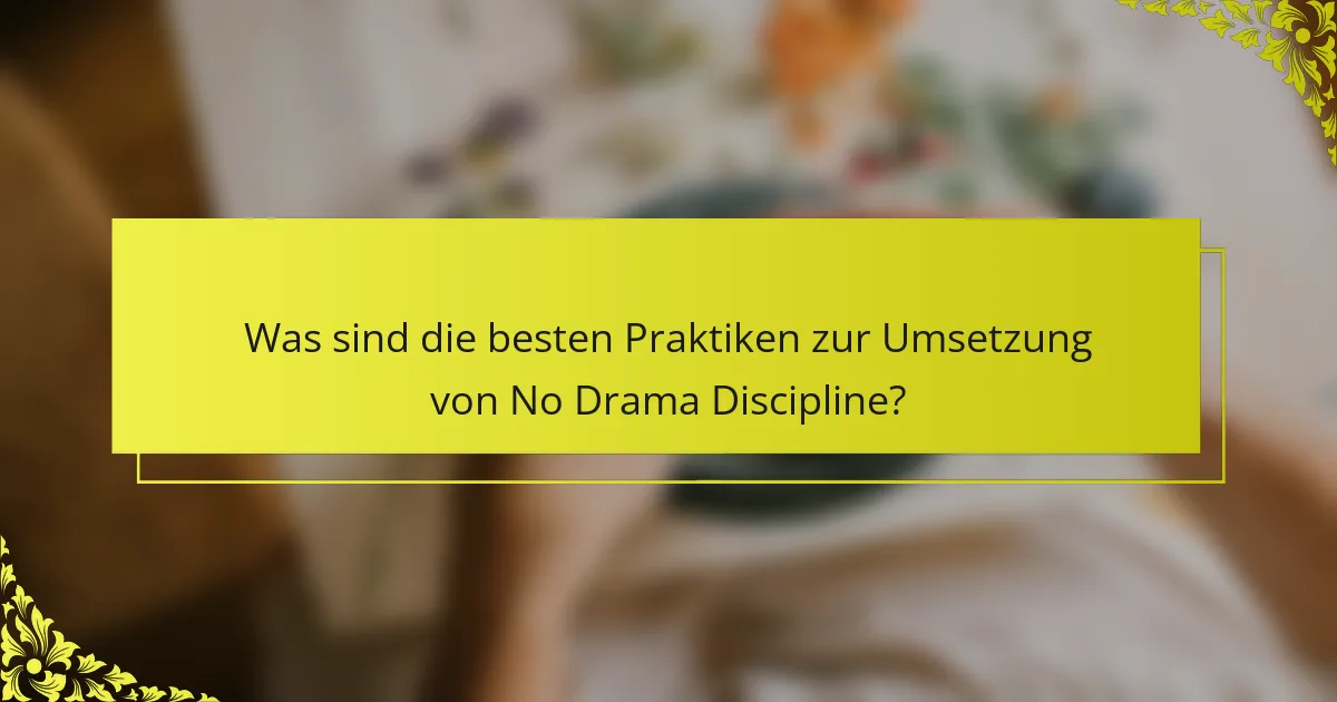 Was sind die besten Praktiken zur Umsetzung von No Drama Discipline?