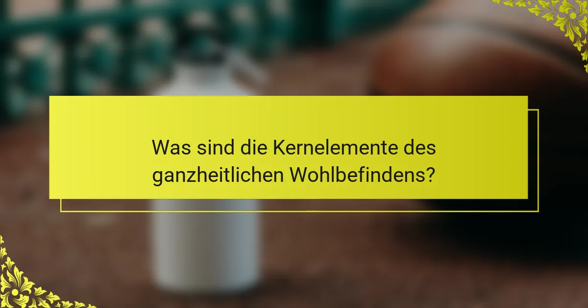 Was sind die Kernelemente des ganzheitlichen Wohlbefindens?