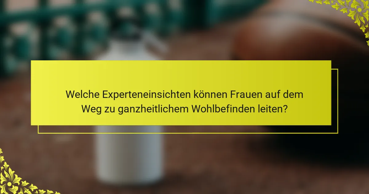 Welche Experteneinsichten können Frauen auf dem Weg zu ganzheitlichem Wohlbefinden leiten?