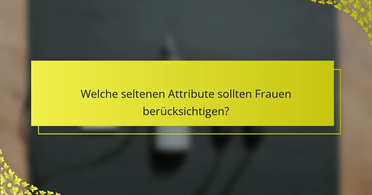 Welche seltenen Attribute sollten Frauen berücksichtigen?