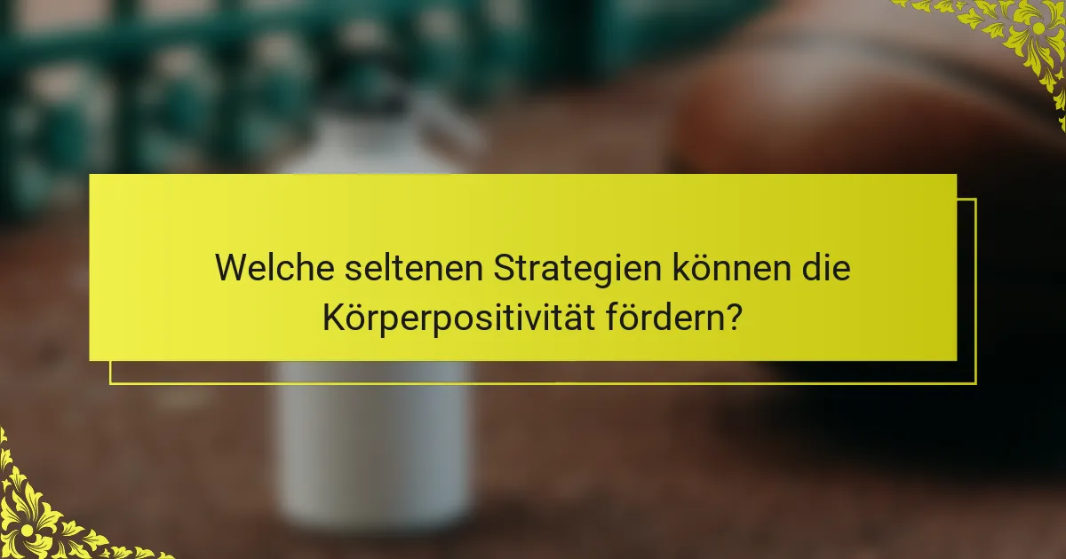 Welche seltenen Strategien können die Körperpositivität fördern?